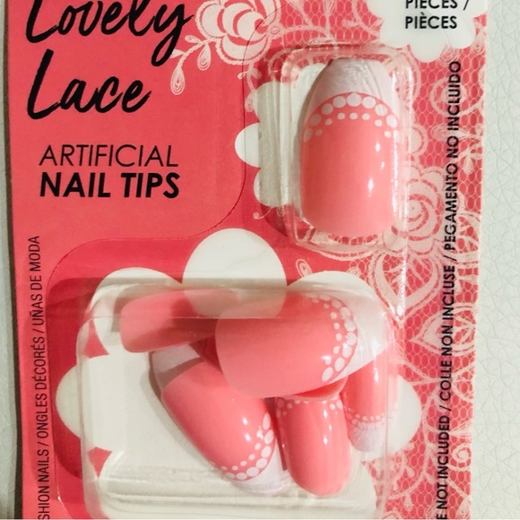 3 for $10 assorted pink lace artificial coffin shaped nail extensions FREE - Picture 7 of 13